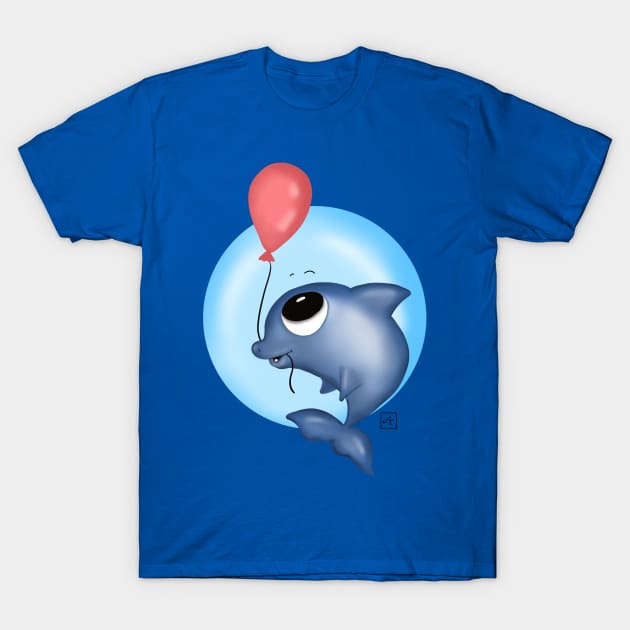 Dolphin with a balloon T-Shirt by nasia9toska